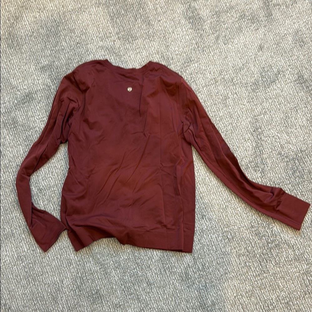 Lululemon Size 8 Swifty Burgundy Long Sleeve Top